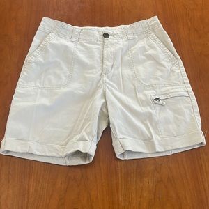 Croft & Barrow Cuff Cargo Shorts in Khaki Tan Natural Fit Stretch Cotton Blend